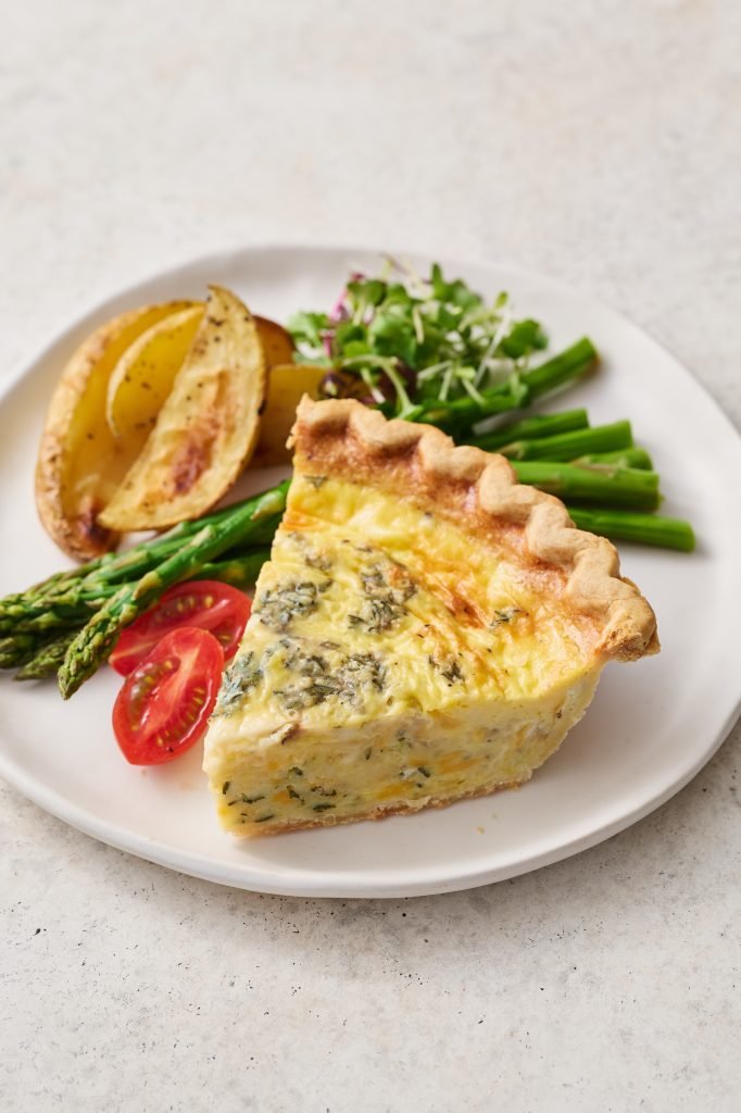 Herb & Cheese Quiche with Microgreens
