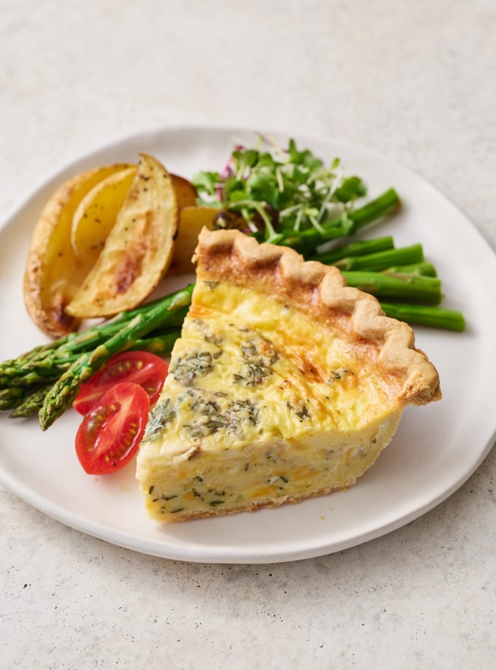 Herb & Cheese Quiche with Microgreens